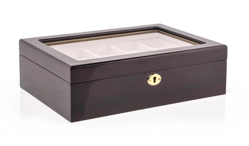 Dark wood-look brown Jewelry Box — product photograph
