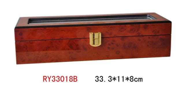 Reddish burl woodgrain Watch Box RY33018B — product photograph