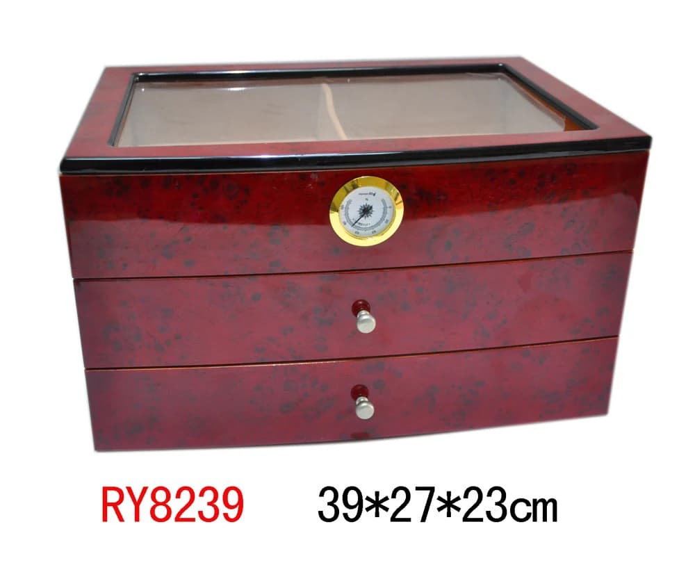 Burgundy woodgrain Jewelry Box RY8239 — product photograph